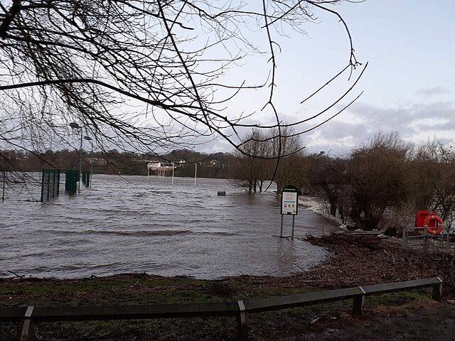 Wetherby Ings filled with water as it acts a flood plain.