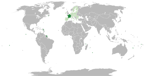 Location of France (dark green) – in Europe (green & dark grey) – in the European Union (green)