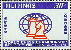 World Chess Championship 1978 on a stamp of the Philippines World Chess Championship 1978 stamp of the Philippines.jpg