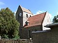 Village church and churchyard Zaasch (church (with equipment), churchyard with parts of the churchyard wall and two gates as well as the grave of the Horn family and another tombstone)