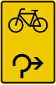 Zeichen 442-27 Vorwegweiser, für Fahrräder, im Kreisverkehr rechts
