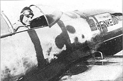 Hans Dieterle in the cockpit of He 100 V8 after the record flight on March 30, 1939. Gans Diterli v kabine rekordnogo Ne 100V8 posle poliota 30 marta 1939 goda.JPG