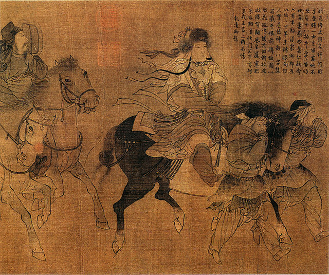 Cai Wenji returning to Han, Jin dynasty painting.