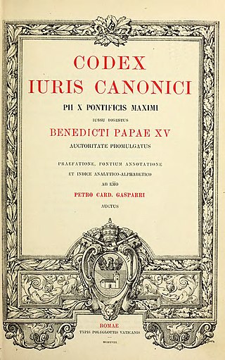 1917 <i>Code of Canon Law</i> 1917 codification of Catholic canon law