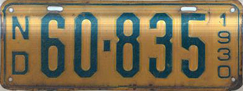 File:1930 North Dakota license plate.jpg