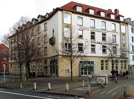 1937 ehemalige Kreissparkasse Hannover von Karl Siebrecht, Wilhelmstraße 2 Ecke Höltystraße, Hildesheimer Straße, ROSS Fachschule Diploma Hochschule Studienzentrum