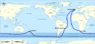 Parcours officiel de la Whitbread 1977-1978.