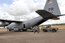 Lockheed C-130E-LM Hercules 64-0515 from the 198th Airlift Squadron, 156th Airlift Wing, Puerto Rico Air National Guard