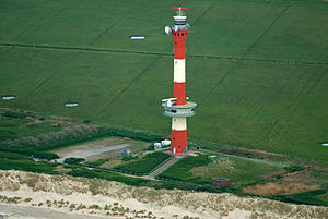 Der Leuchtturm von der Nordseite aus der Luft fotografiert.