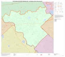 Map of Massachusetts House of Representatives' 12th Middlesex district, 2013. Based on the 2010 United States census. 2013 map 12th Middlesex district Massachusetts House of Representatives DC10SLDL25129 001.png