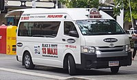 Toyota HiAce, operating as a Maxi Cab (Black and White Cabs)