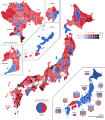 2017 Japanese General Election Winner Vote Share, two camps