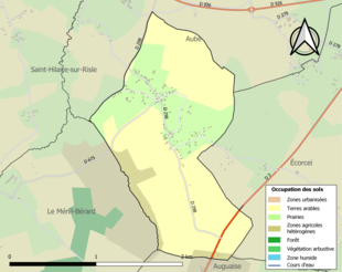 Kolorowa mapa przedstawiająca użytkowanie gruntów.