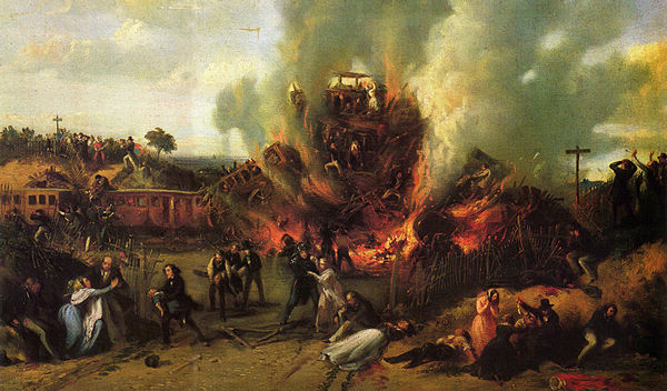 The 1842 Versailles rail accident Lord Tomlin referred to, in which over 70 people died when a train derailed; the cause was a broken axle.