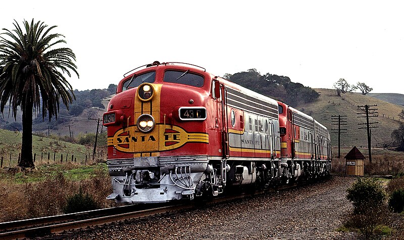 File:ATSF San Diegan heading South near Miramar, 1973.jpg