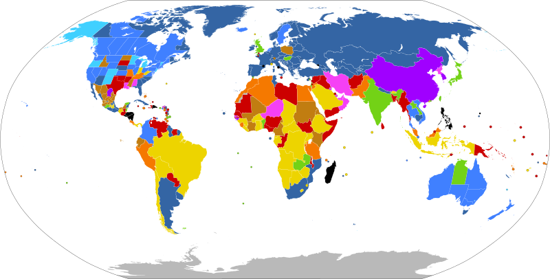 The human sex ratio at birth can vary for natural reasons as well as from sex-selective abortion. In many nations abortion is legal (see above map, dark blue).