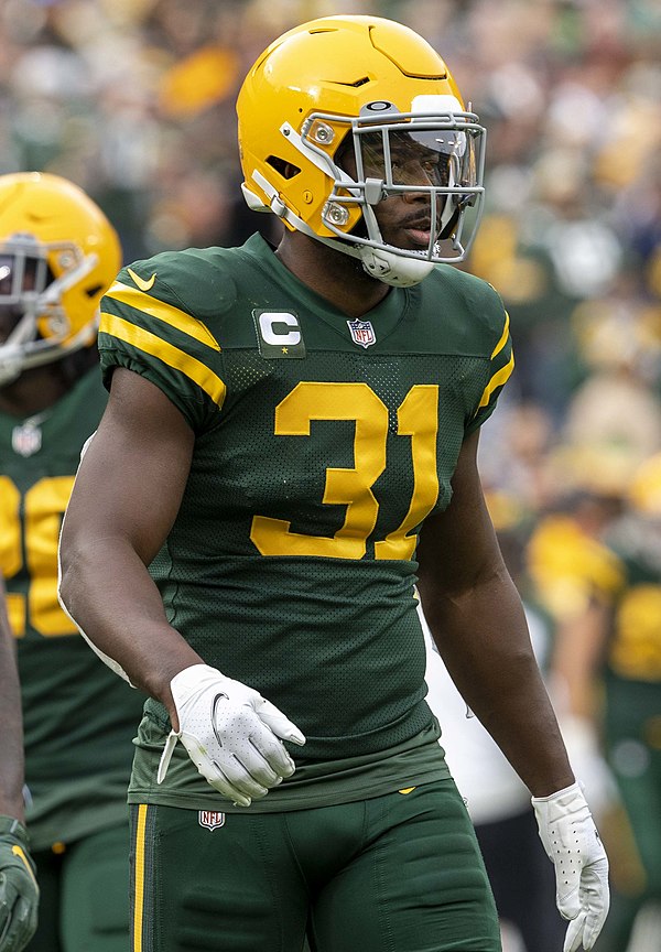 Amos with the Green Bay Packers in 2021