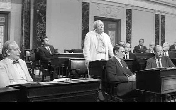 Sen. Seabright Cooley (Charles Laughton) speaking against the Leffingwell nomination on the Senate floor