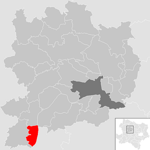 Lage der Gemeinde Aggsbach im Bezirk Krems-Land (anklickbare Karte)