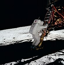 Aldrin in shadow yet clearly visible AldrinOnMoon.jpg