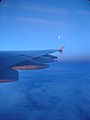 Español: Foto hecha desde un A380 de la compañía Air France volando al amanecer sobre el Océano Atlántico.
