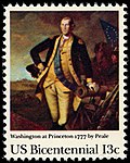 1976 General Washington stamp American Bicentennial Washington at Princeton 13c 1977 issue U.S. stamp.jpg