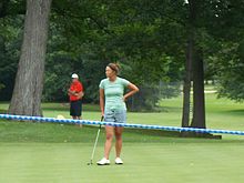 Annie Parks on the 18th green at the 2015 Toyota Danielle Downey Classic. Annie Parks at the 2015 Toyota Danielle Downey Classic.JPG