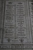 Eingravierter Name auf dem Arc de triomphe de l'Étoile : Ostpfeiler, 18. Kolonne