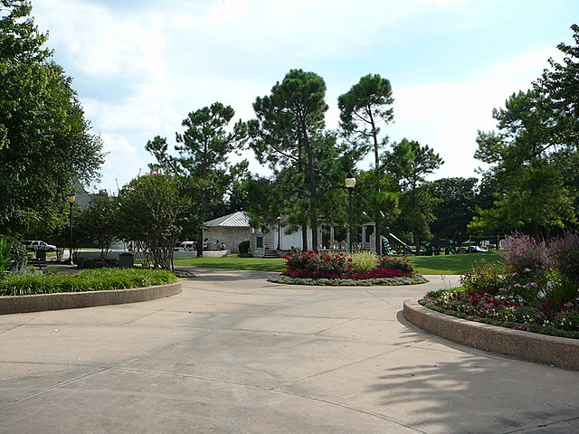 Central Park, view towards historic bandstand, downtown Ardmore