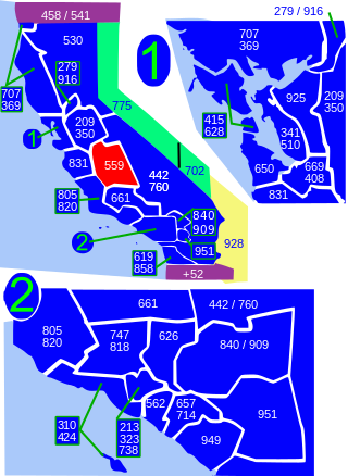 <span class="mw-page-title-main">Area code 559</span> Telephone code in California