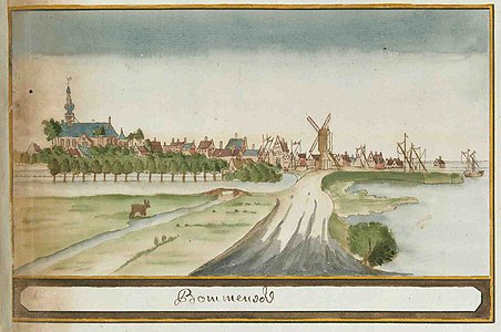 Bommenede tussen 1710 en 1735 (Atlas Schoemaker: Bron KB)