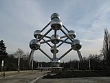 Atomium (Belgium), authored by André Waterkeyn and completed in 1958. Covered under the Belgian FoP.