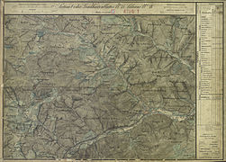 Landesaufnahme 1873: Ortskern mit der südlichen Umgebung (Mitte oben)