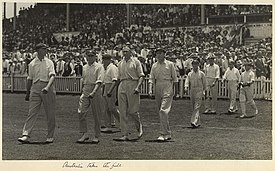Australian test cricket team in Brisbane, 1928 (6753271703).jpg