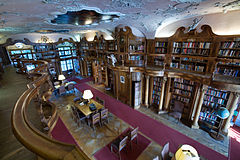 Max Reinhardt Library in Schloss Leopoldskron, Salzburg, Austria. Modelled after the St. Gallen's monastery library in Switzerland.