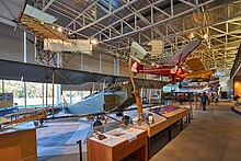 Aircraft on exhibit inside of the College Park Aviation museum. Aviation museum inside College Park MD.jpg