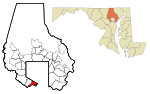 Baltimore County Maryland Incorporated and Unincorporated areas Lansdowne-Baltimore Highlands Highlighted.svg