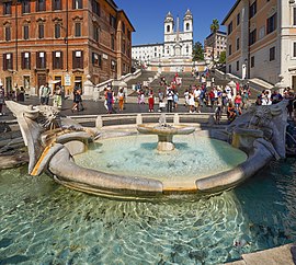 Fontana della Barcaccia in Piazza di Spagna, Rome
