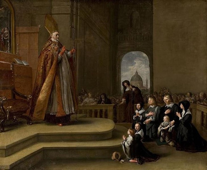 File:Bartholomeus Breenbergh - Kerkinterieur met Philippus Rovenius (1574-1651) die een familie zegent, mogelijk Jacob van Wassenaer (1592-1658) en zijn gezin - P002293 - Museo del Prado.jpg