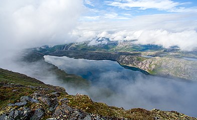 Bassejávrre - vy från Linnéruta vid Boadnjásjroahtte.