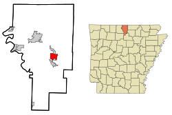 Location in Baxter County and the state of آرکانزاس