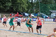 Deutsch: Beachhandball Europameisterschaften 2019 (Beach handball Euro); Tag 2: 3. Juli 2019 – Männer, Vorrunde Gruppe C, Nordmazedonien-Schweiz 0:2 (13:22, 18:19) English: Beach handball Euro; Day 2: 3 July 2019 – Women Preliminary Round Group A – Men Preliminary Round Group C – North Macedonia-Switzerland 0:2 (13:22, 18:19)