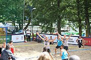 Deutsch: Beachhandball Europameisterschaften 2019 (Beach handball Euro); Tag 2: 3. Juli 2019 – Männer, Vorrunde Gruppe A, Türkei-Deutschland 0:2 (14:22, 16:20) English: Beach handball Euro; Day 2: 3 July 2019 – Men Preliminary Round Group A – Turkey-Germany 0:2 (14:22, 16:20)