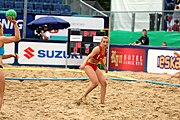 Deutsch: Beachhandball Europameisterschaften 2019 (Beach handball Euro); Tag 5: 6. Juli 2019 – Frauen, Halbfinale, Kroatien-Dänemark 1:2 (12:19, 17:10, 4:7) English: Beach handball Euro; Day 5: 6 July 2019 – Semifinal Men – Croatia-Denmark 1:2 (12:19, 17:10, 4:7)