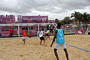 Deutsch: Beachhandball bei den Olympischen Jugendspielen 2018; Tag 5, 10. November 2018; Jungs, Platzierungsrunde - Chinese Taipei (Taiwan)-Mauritius 2:0 English: Beach handball at the 2018 Summer Youth Olympics at 11 October 2018 – Boys Consolation Round – Chinese Taipei-Mauritius 2:0