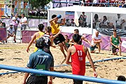 Deutsch: Beachhandball bei den Olympischen Jugendspielen 2018; Tag 3, 9. Oktober 2018; Jungs, Vorrunde, Gruppe A - Ungarn-Thailand 2:1 English: Beach handball at the 2018 Summer Youth Olympics at 9 October 2018 – Girls Preliminary Round Group A‎ – Hungary-Thailand 2:1