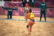 Deutsch: Beachhandball bei den Olympischen Jugendspielen 2018; Tag 5, 10. November 2018; Mädchen, Hauptrunde - Ungarn-Argentinien 1:2 English: Beach handball at the 2018 Summer Youth Olympics at 11 October 2018 – Girls Main Round – Hungary-Argentina 1:2