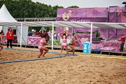 Deutsch: Beachhandball bei den Olympischen Jugendspielen 2018; Tag 6, 12. Oktober 2018; Mädchen, Platzierungsspiel um Rang 9 und 10 – Türkei-Hongkong 2:0 English: Beach handball at the 2018 Summer Youth Olympics at 12 October 2018 – Girls Women's Placement Match 9-10 – Türkei-Hong Kong 2:0