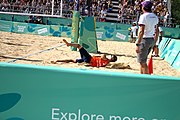 Deutsch: Beachvolleyball bei den Olympischen Jugendspielen 2018; Tag 11, 17. Oktober 2018; Jungen,Finale – Niederlande (Matthew Immers/Yorick de Groot)-Schweden (David Åhman/Jonatan Hellvig) 0:2 (20–22/15–21) English: Beach volleyball at the 2018 Summer Youth Olympics at 17 October 2018 – Final – Netherlands (Matthew Immers/Yorick de Groot)-Sweden (David Åhman/Jonatan Hellvig) 0:2 (20–22/15–21)