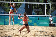 Deutsch: Beachvolleyball bei den Olympischen Jugendspielen 2018; Tag 8, 14. Oktober 2018; Mädchen, Achtelfinale – Bolivien-Puerto Rico 0:2 (18–21/18–21 ) English: Beach volleyball at the 2018 Summer Youth Olympics at 14 October 2018 – Girls Round of 16 – Bolivia-Puerto Rico 0:2 (18–21/18–21 )